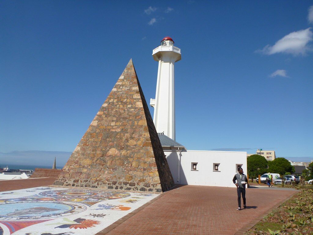 The Donkin Reserve lighthouse and pyramid in Gqeberha