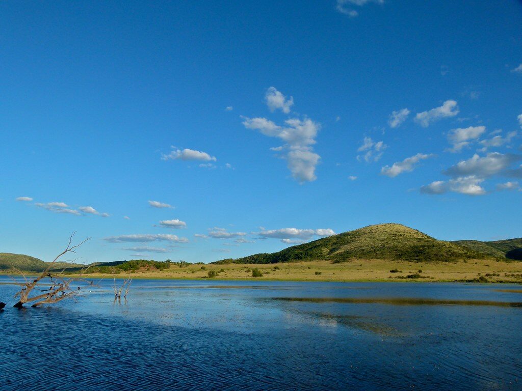 Water and hills in Pilanesberg, North West